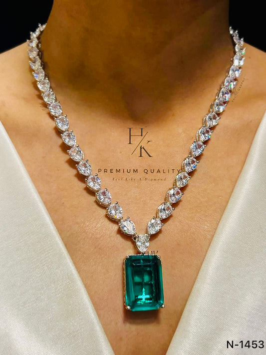Premium Quality AD CZ Pendant Necklace Set with Earrings β Elegant & Timeless Jewelry