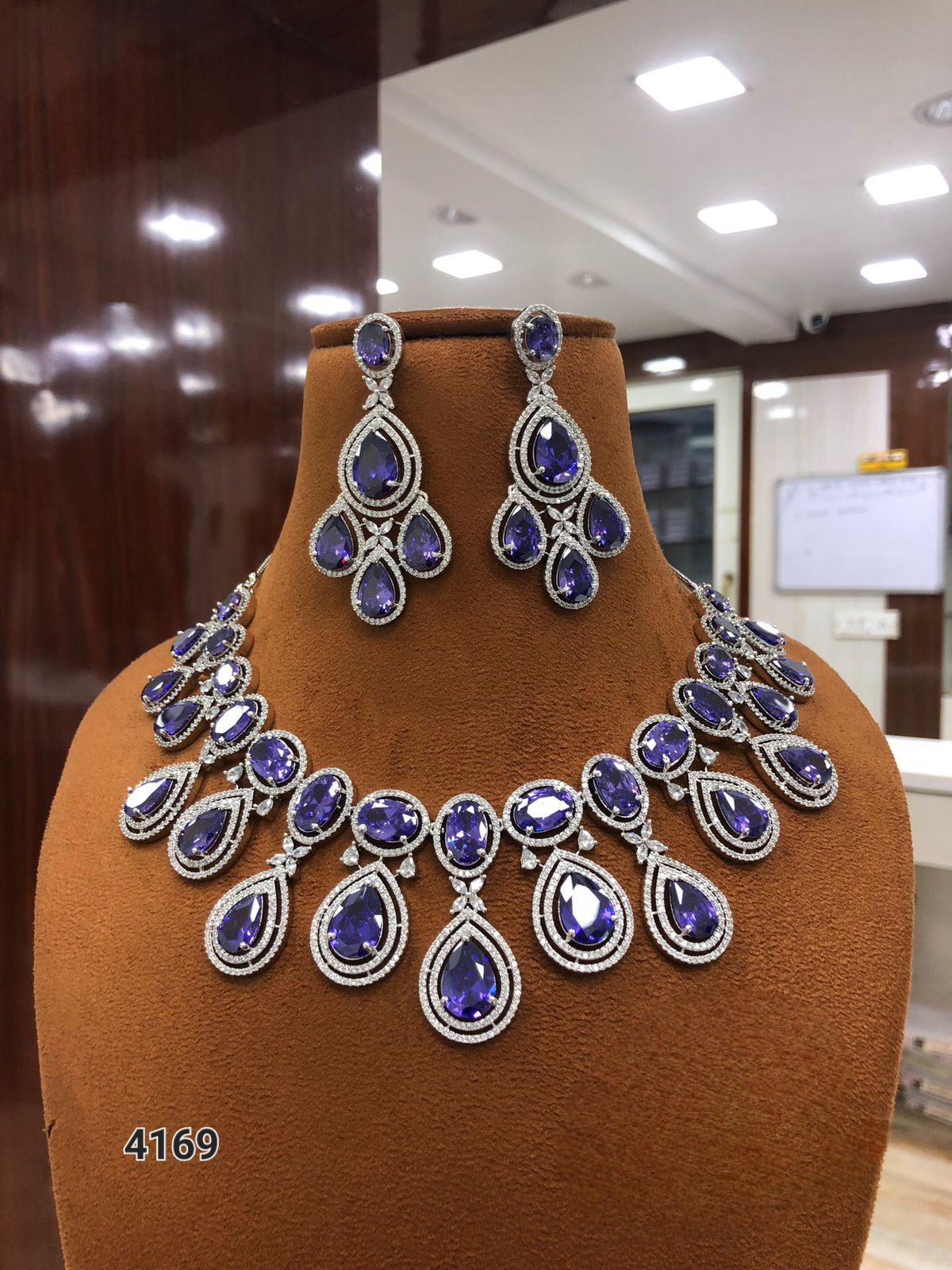 Radiant Elegance: American Diamond Necklace Set with Earrings - Complete Jewellery Ensemble