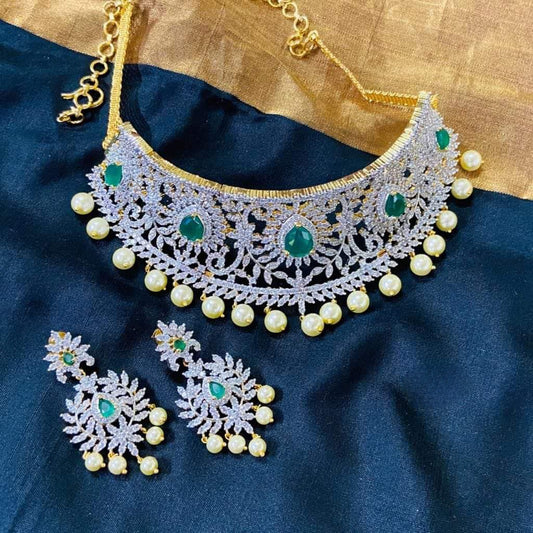 Premium Quality Ad choker set with earrings, premium jewellery, antique jewellery