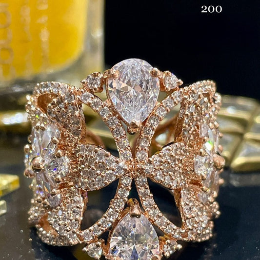 Forever Sparkle: American Diamond Adjustable Engagement Ring