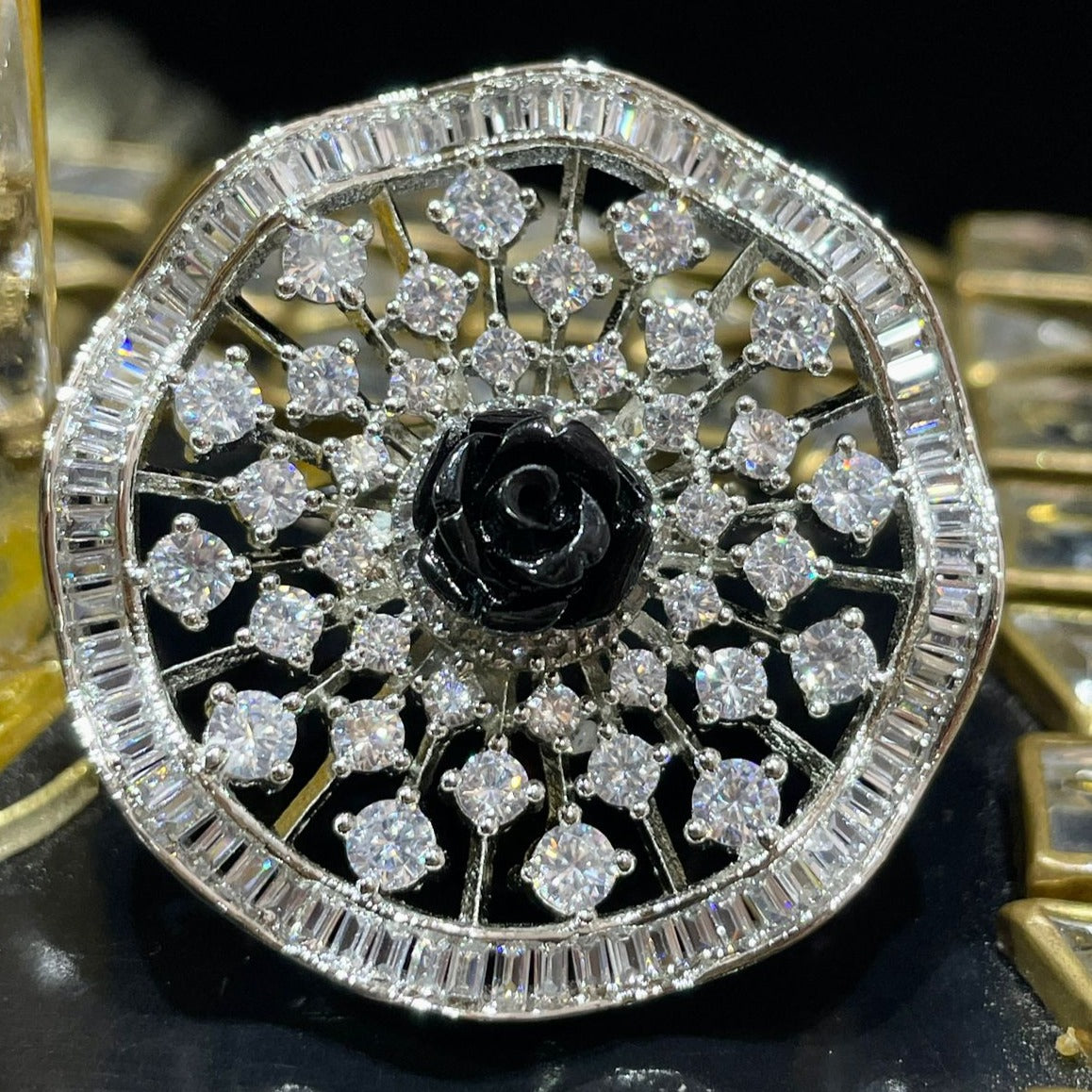 Sparkling Elegance: Handcrafted American Diamond Engagement Ring