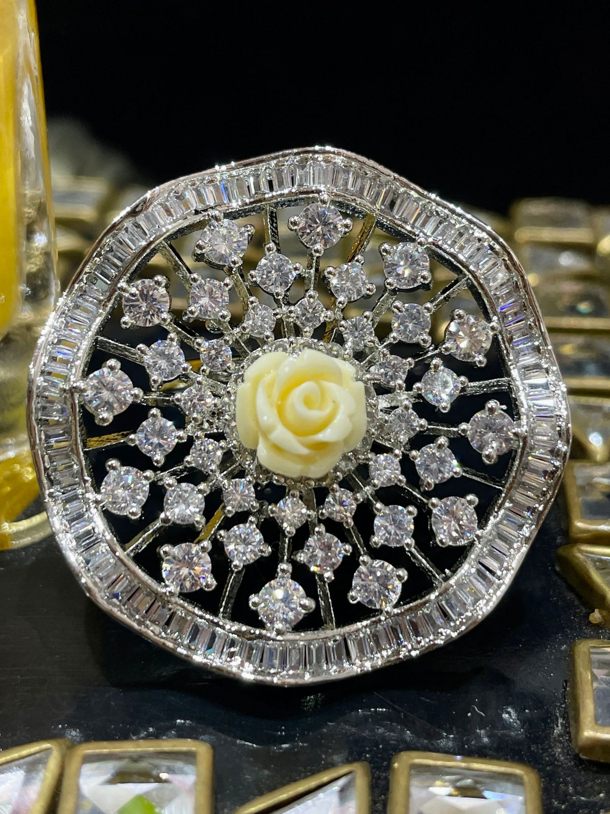 Sparkling Elegance: Handcrafted American Diamond Engagement Ring