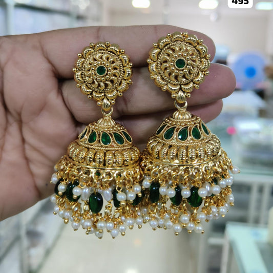Radiant Elegance: Gold-Plated Jhumka Jewelry Collection