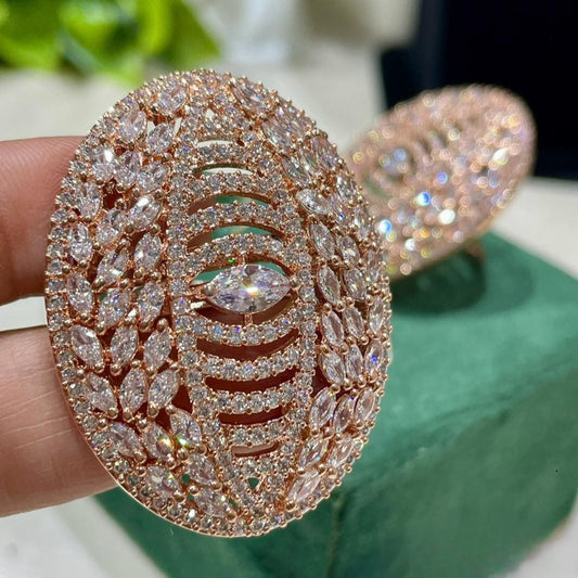 Love's Radiance: American Diamond Halo Ring
