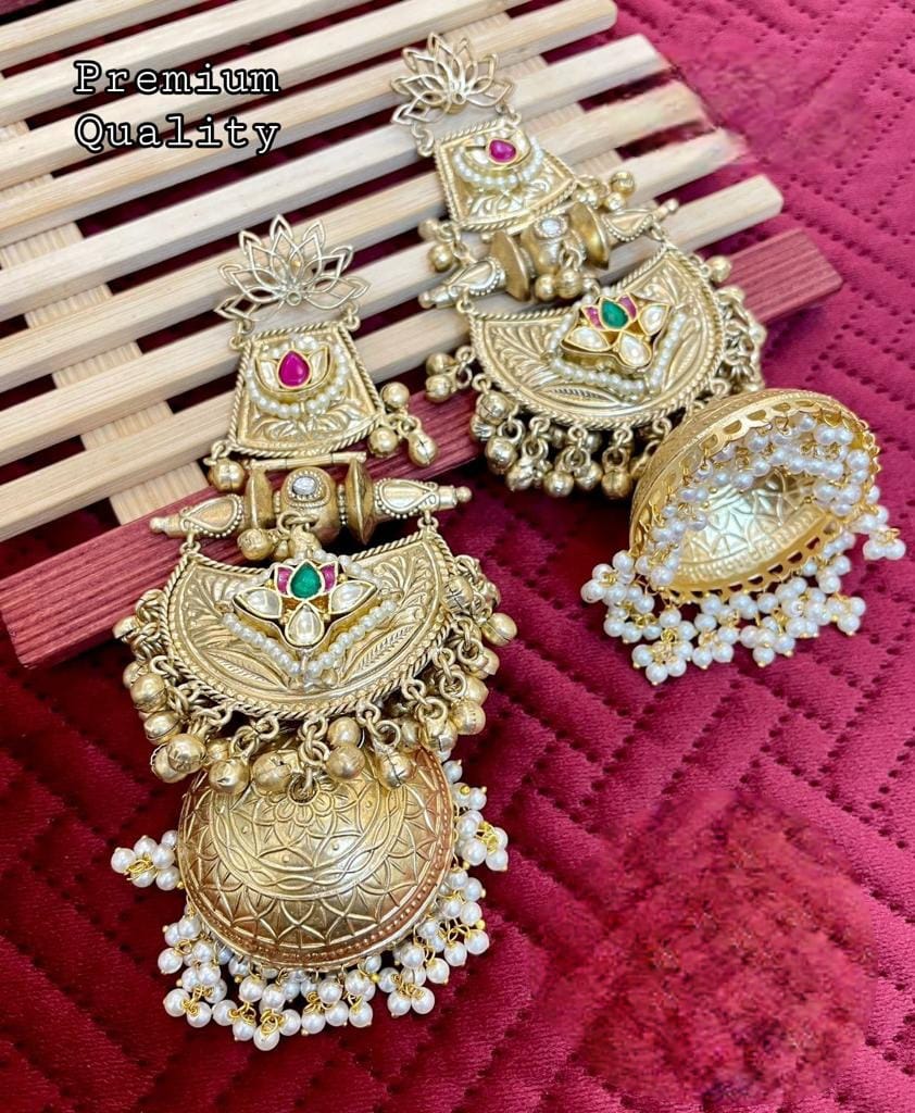 Premium Quality gold /silver plated earrings jewellery , Gold plated Jhumka , big size earrings