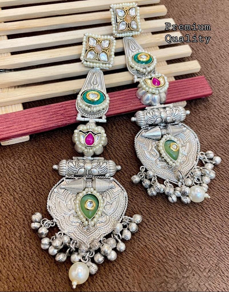 Premium Quality silver plated earrings jewellery , Gold plated Jhumka , big size earrings