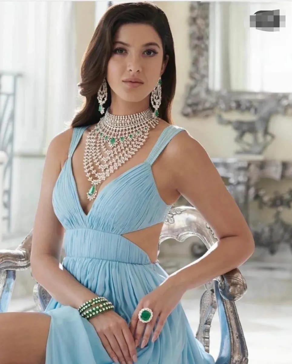 Radiant Splendor: American Diamond Bridal Necklace Set with Long Haram, Earrings, and Maangtikka , Full bridla jewellery