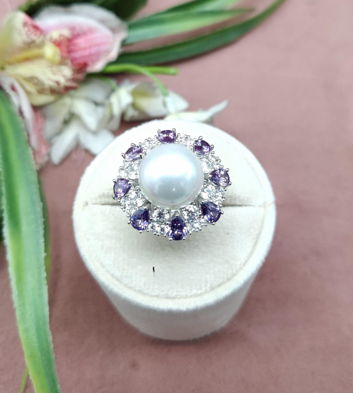 Radiant Splendor, A Pearl of Promise - Exquisite Engagement Ring, Engagement Ring , Wedding Ring