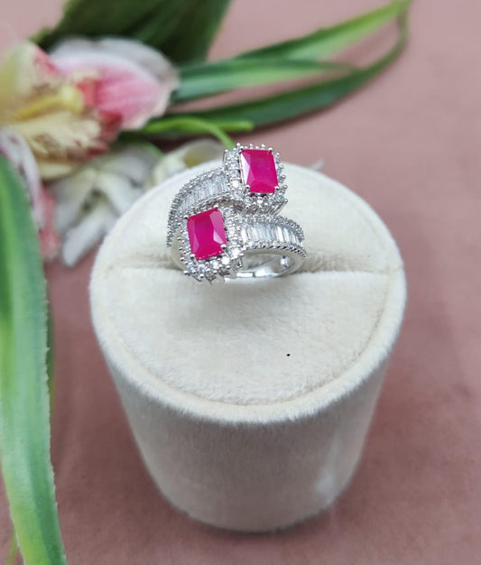 Radiant Brilliance , Adjustable AD Ring - A Sparkling Touch of Elegance ,Indian Jewellery , Adjustable Ring , Engagement Ring
