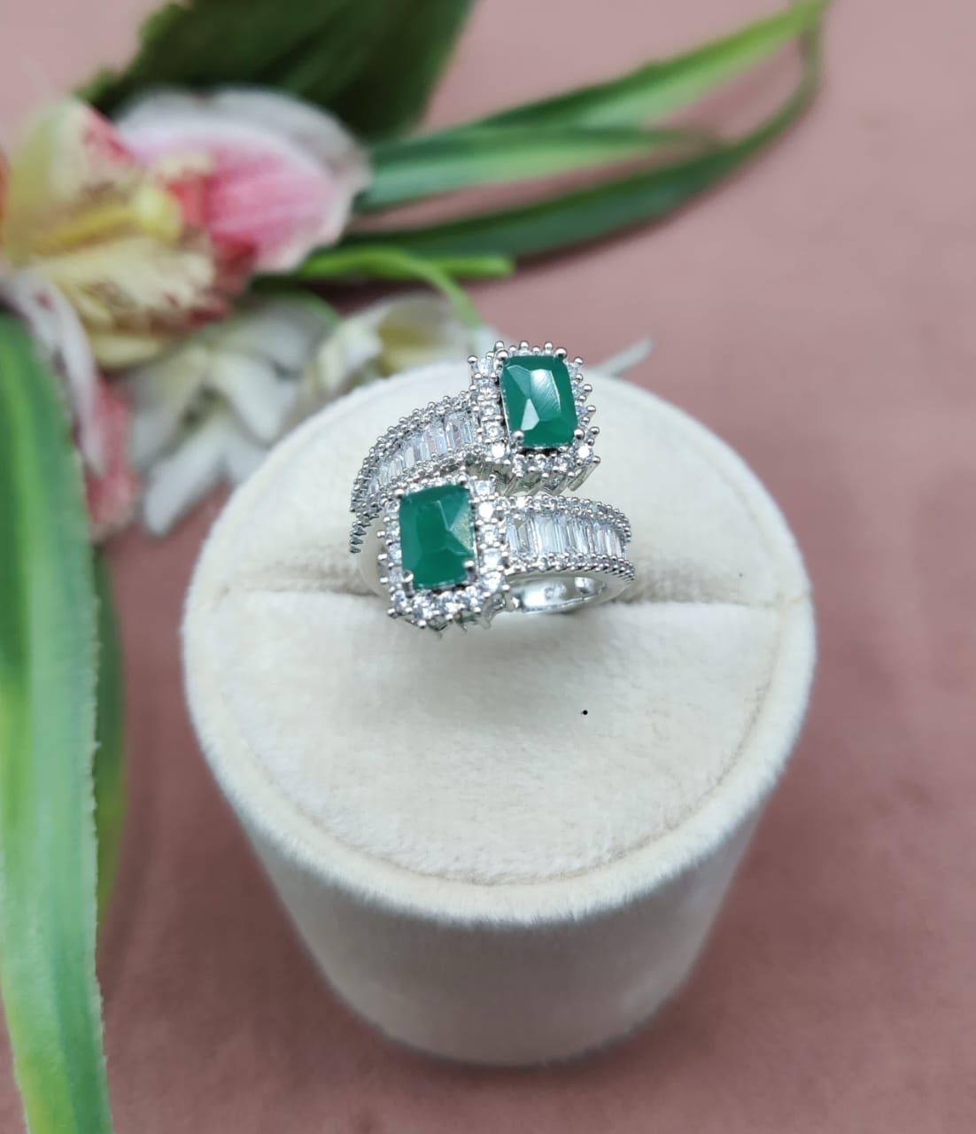 Radiant Brilliance , Adjustable AD Ring - A Sparkling Touch of Elegance ,Indian Jewellery , Adjustable Ring , Engagement Ring