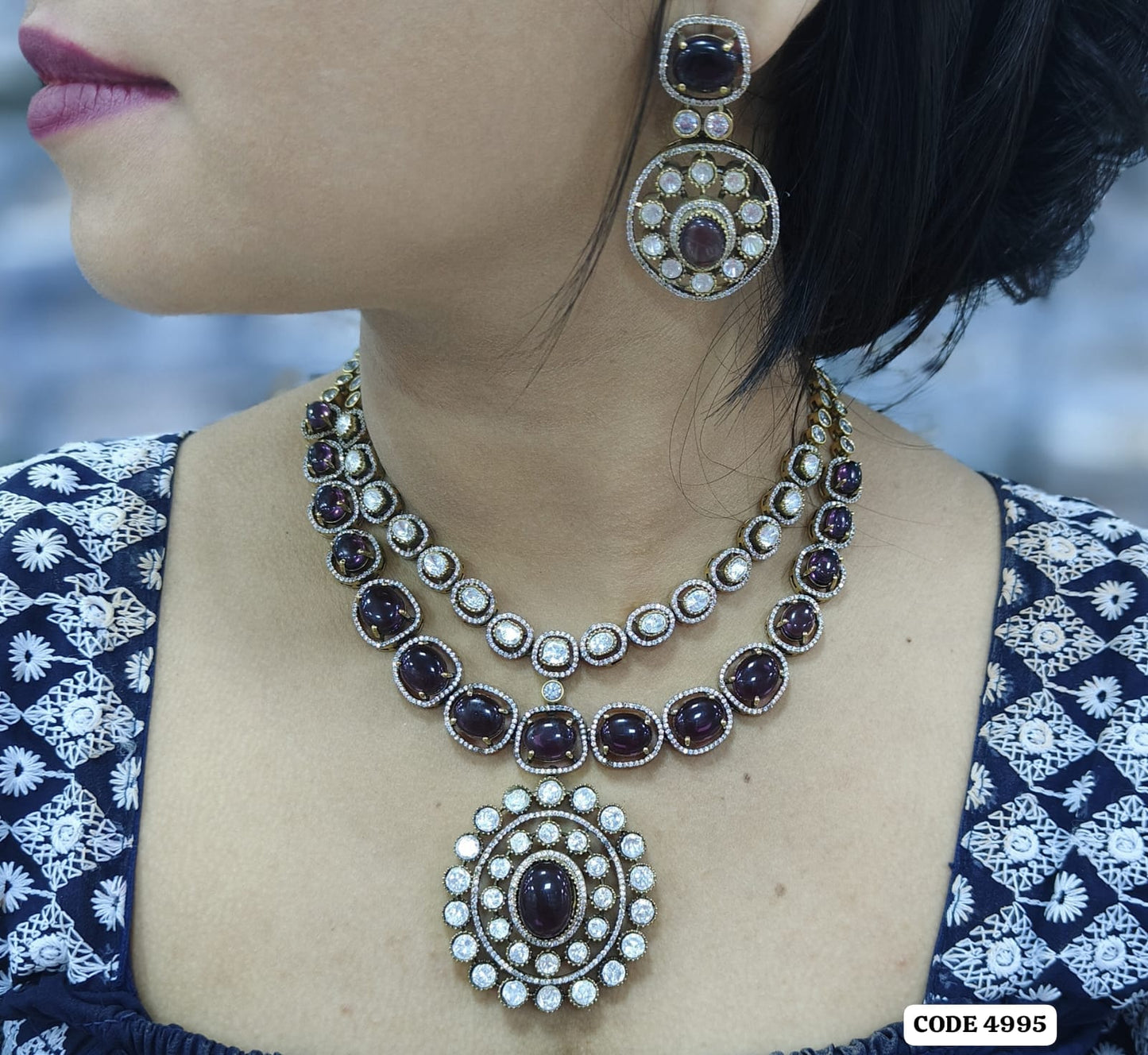 Premium Quality Moissanite Kundan Choker Set with Earrings ,Premium Jewelry , Moissanite Choker , Kundan Jewelry