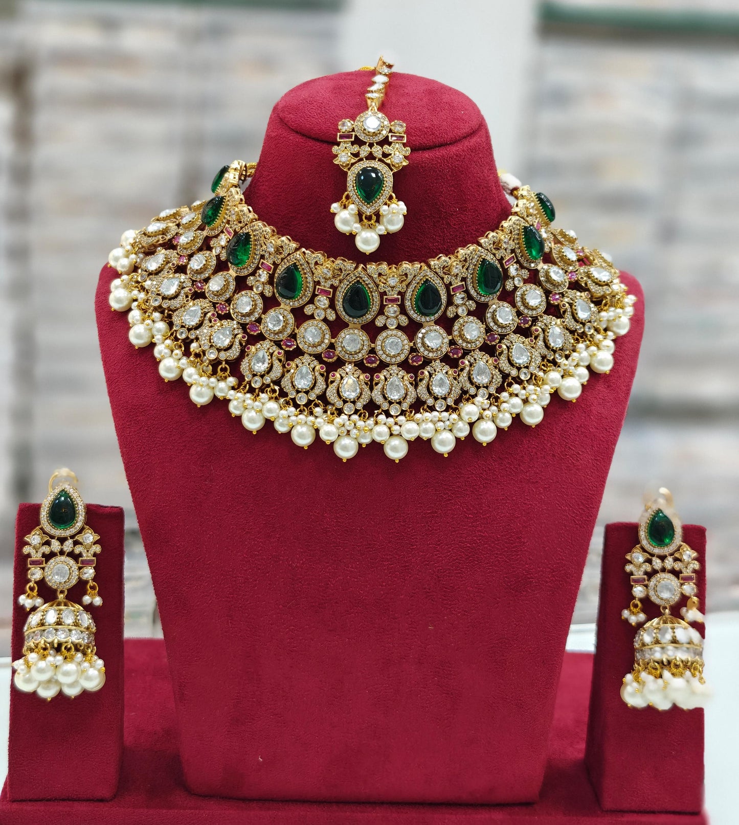 Premium Quality Kundan Choker Jewelry Set with Jhumka Earrings and Maangtikka jewellery set