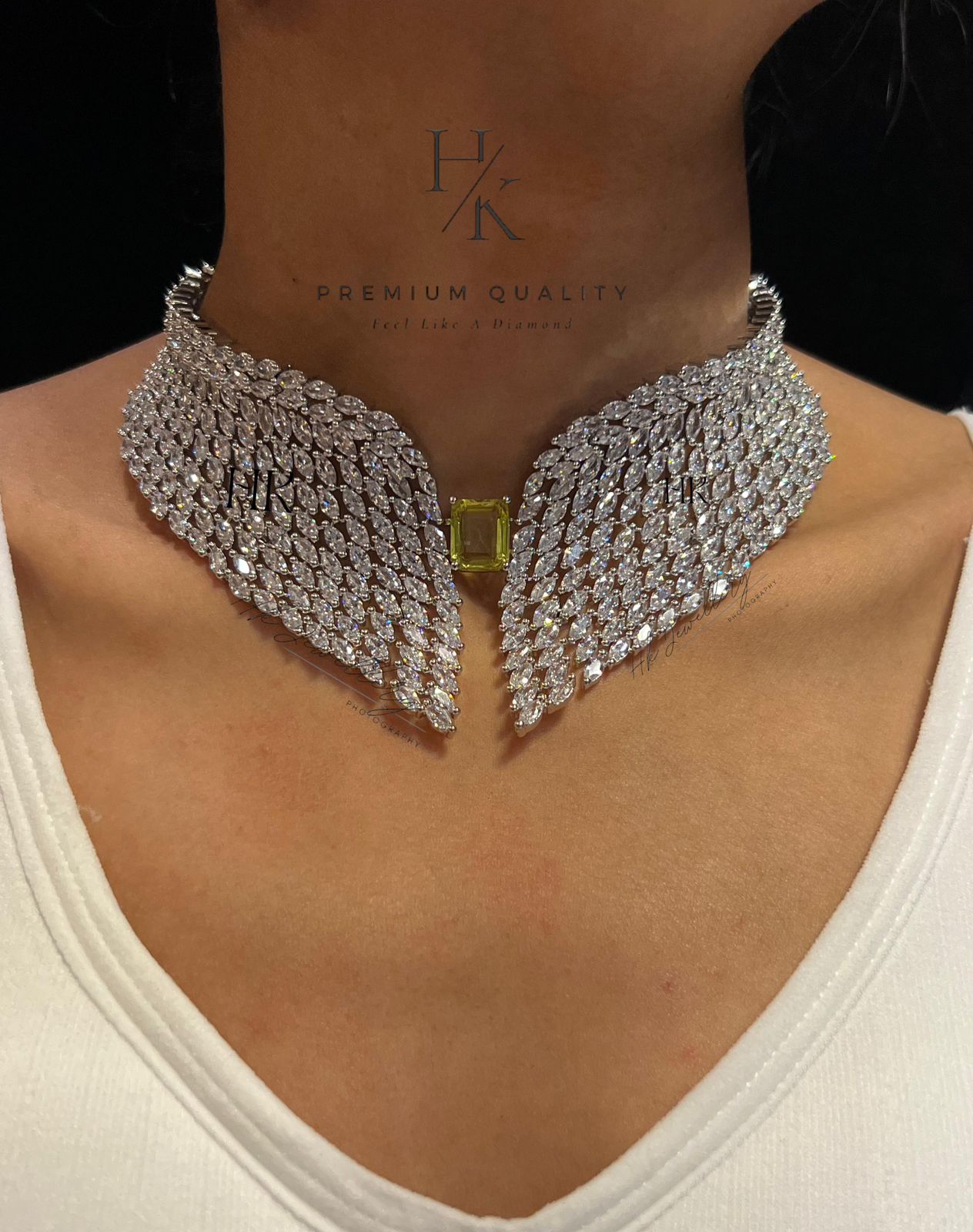 Premium Quality Full Bridal American Diamond Necklace Set with Earrings Jewelry Set , Wedding jewellery , bridal jewellery