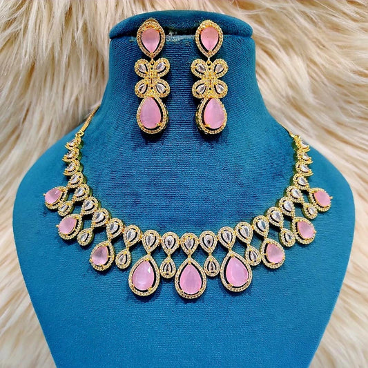 Elegant American Diamond Necklace Set with Matching Earrings β Perfect for Every Occasion