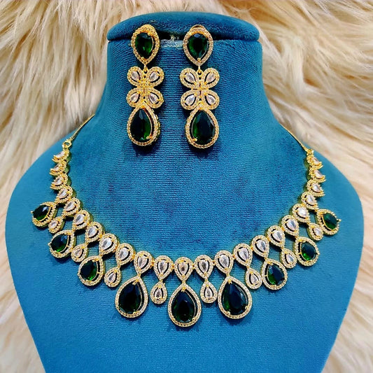 Elegant American Diamond Necklace Set with Matching Earrings β Perfect for Every Occasion