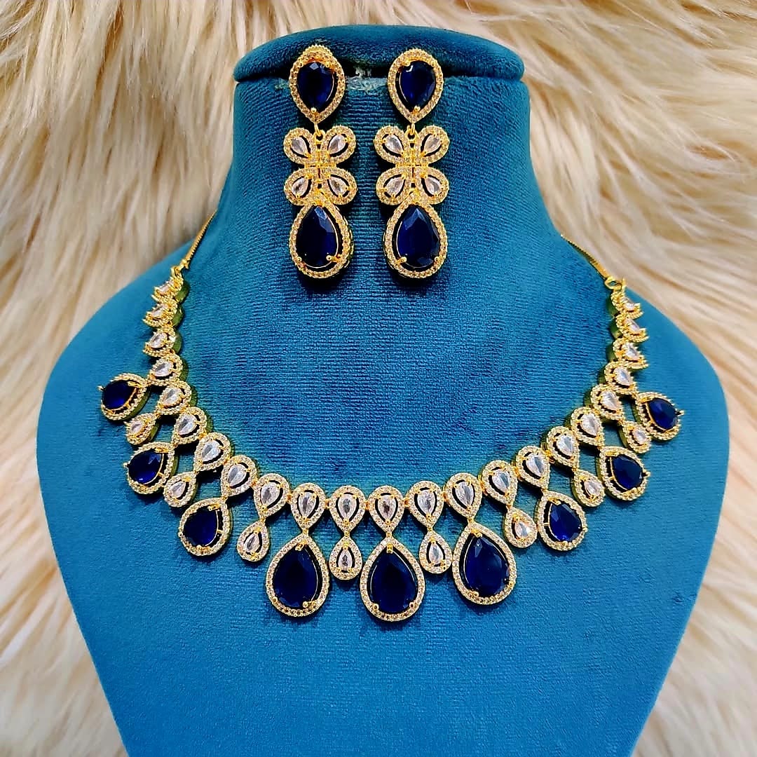 Elegant American Diamond Necklace Set with Matching Earrings – Perfect for Every Occasion