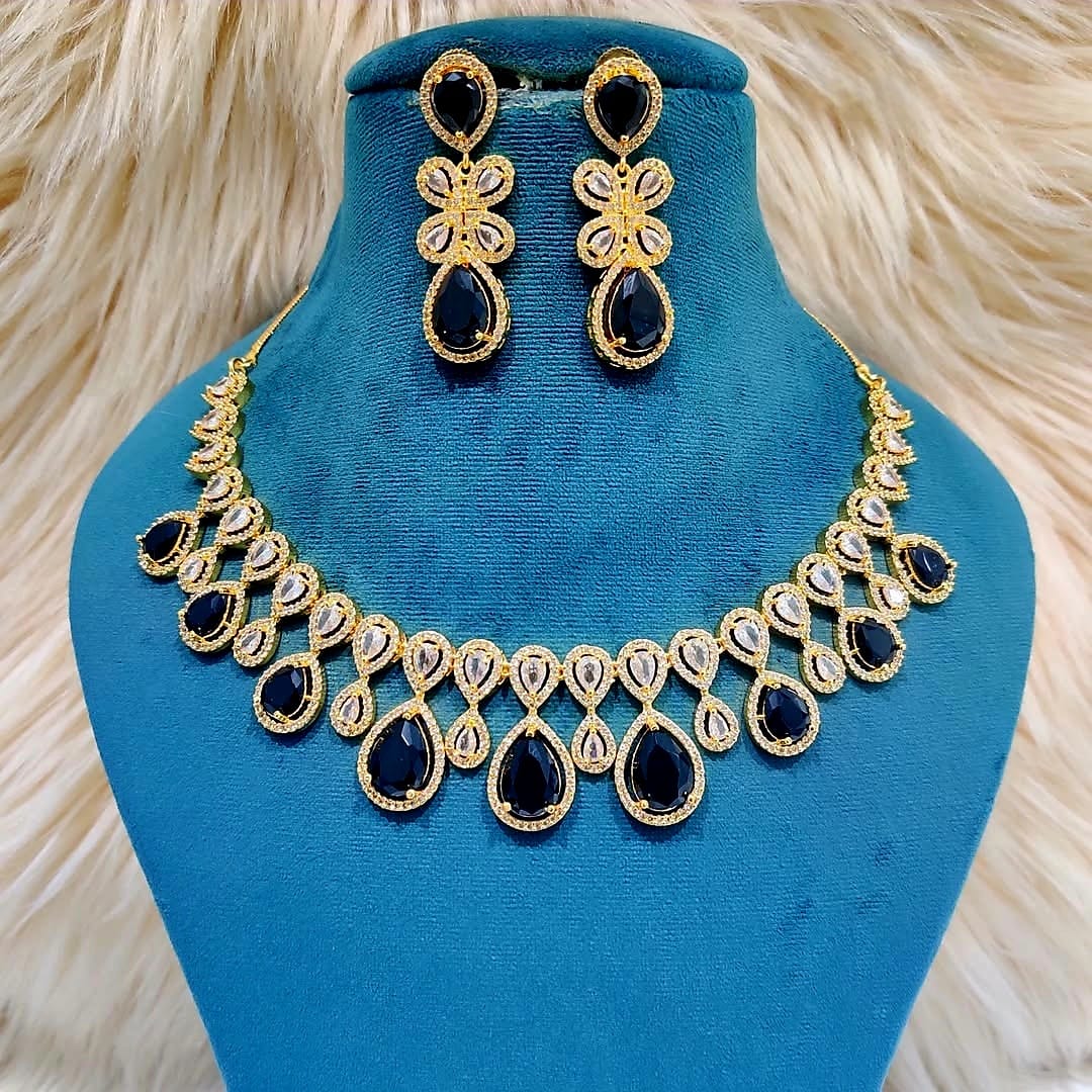 Elegant American Diamond Necklace Set with Matching Earrings – Perfect for Every Occasion
