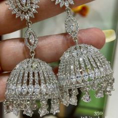 Diamond Luminary: American Diamond Long Jhumka Earrings Collection