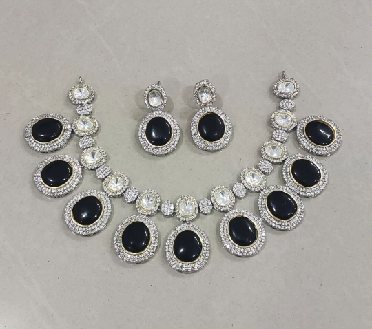 High  Quality pure brass kundan necklace with Earrings jewelry set , kundan neckpiece , indian jewelry