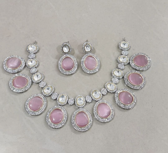 High  Quality pure brass kundan necklace with Earrings jewelry set , kundan neckpiece , indian jewelry