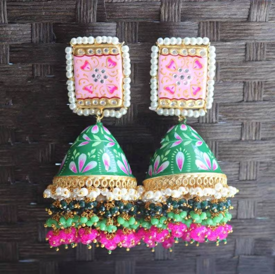 Meenakari Jhumka | Indian Jewelry | Punjabi Jewelry | Pakistani Jewelry | Indian Wedding Jewelry