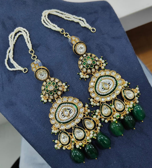 Kundan Earrings: Monalisa Bead Indian Jewelry