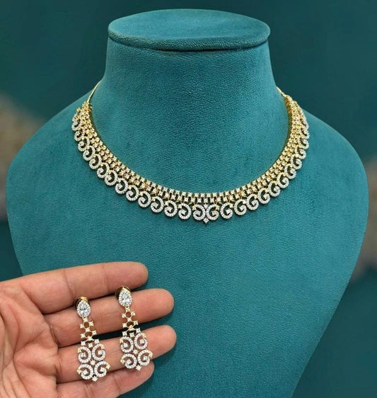 American Diamond Necklace Set: Elegant Wedding Jewelry