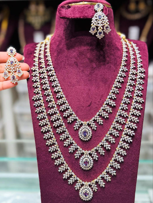 Bridal Gold-Tone Haram Set: Indian Temple Jewelry with Choker & Earrings