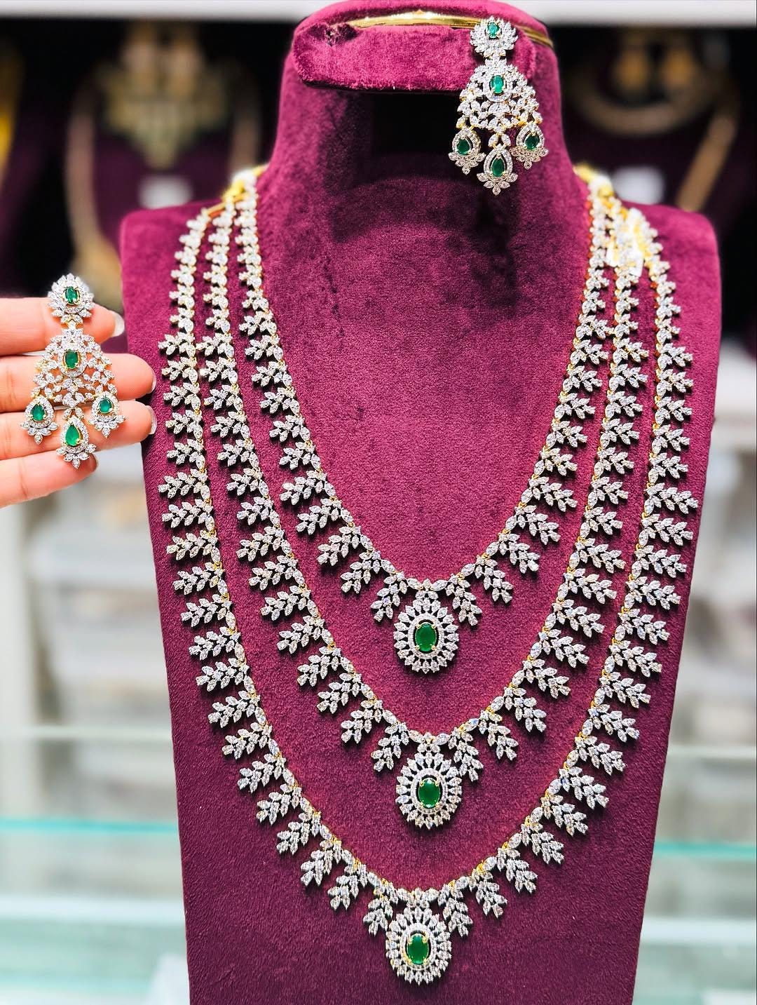 Bridal Gold-Tone Haram Set: Indian Temple Jewelry with Choker & Earrings
