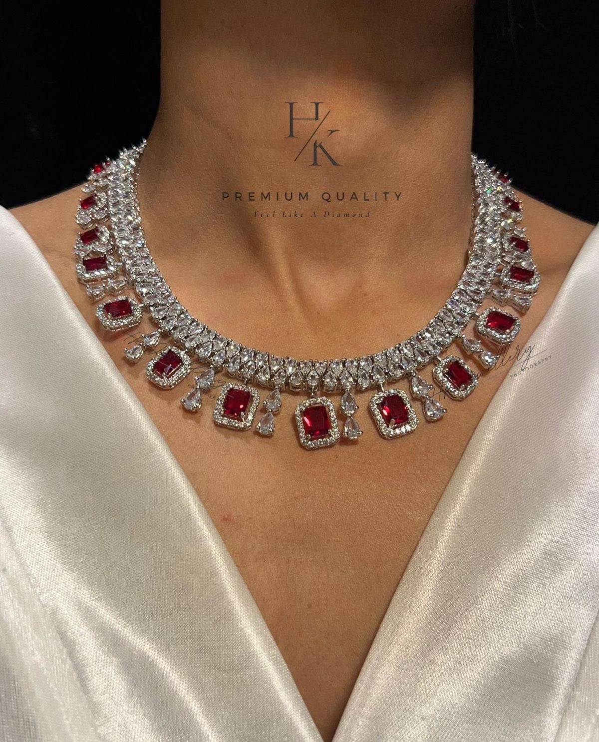 Dainty American Diamond Necklace & Earrings Set: Elegant Party Jewelry