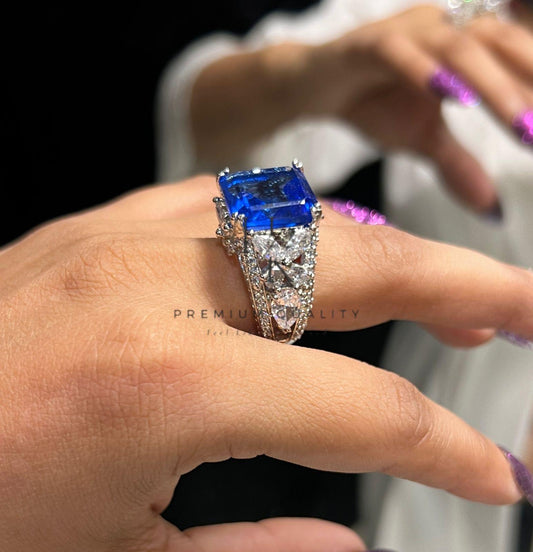 Statement Cocktail Ring, Designer Crystal Bridal Jewelry, Adjustable Party Ring