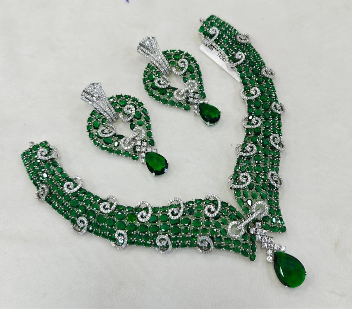 CZ Bridal Necklace Set | Indian Wedding Jewelry, Statement Earrings