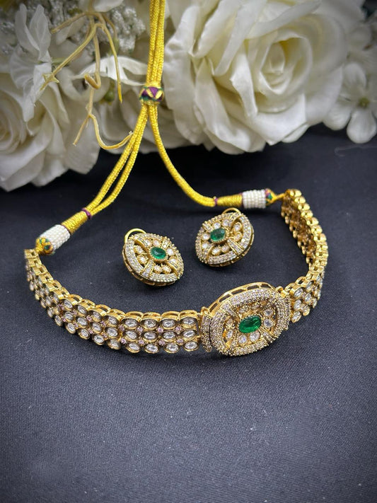 Kundan Choker Necklace Set | Gold Plated Indian Jewelry