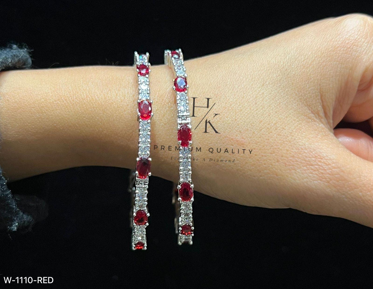 American Diamond Bangle Set, Quality, Elegant Jewelry