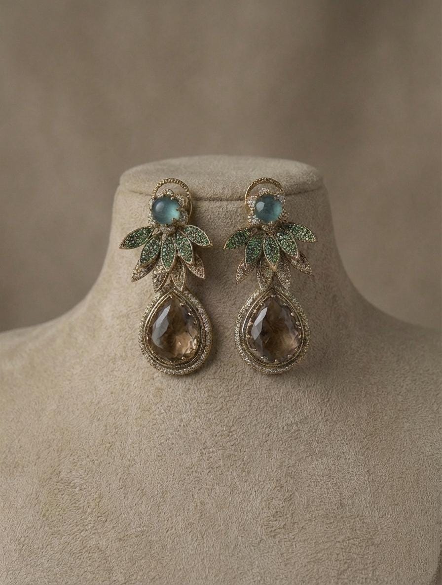 Peacock Kundan Necklace Set | Indian Bridal Jewelry