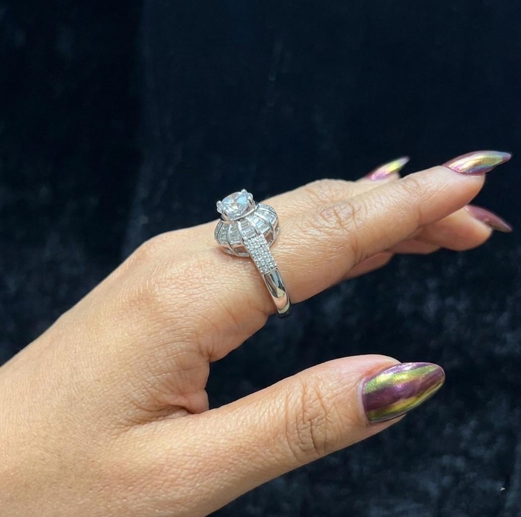 CZ Statement Ring | Solitaire Cocktail Ring, Elegant Wedding Jewelry