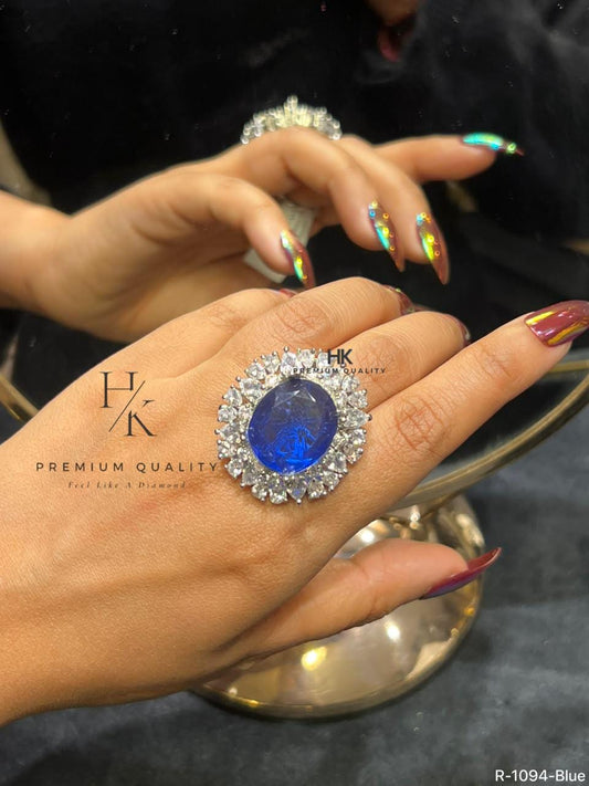 Luxury Halo CZ Cocktail Ring, Cushion-Cut Statement Engagement Bridal Jewelry