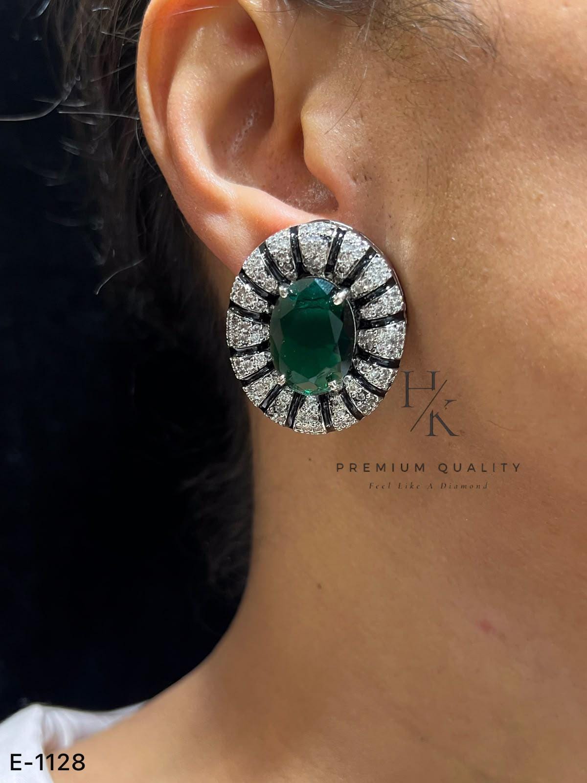 Luxury Statement Crystal Stud Earrings | Designer Bridal Earrings | Elegant Wedding Jewelry |