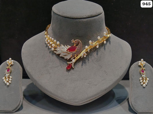 Multicolor Kundan Choker Necklace Set | Indian Bridal Jewelry, Pearl Accents, Floral Pendant