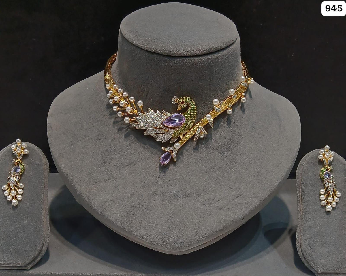 Multicolor Kundan Choker Necklace Set | Indian Bridal Jewelry, Pearl Accents, Floral Pendant