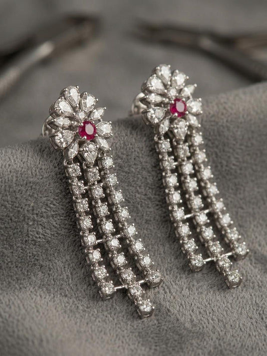 American Diamond Layered Necklace Set | Indian Bridal Jewelry (CZ)
