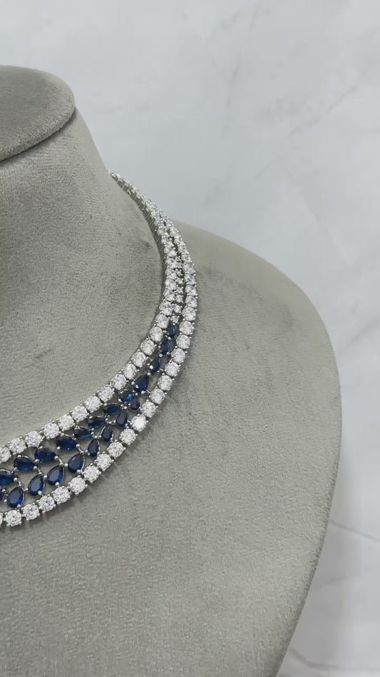 American Diamond Necklace Set with Earrings
