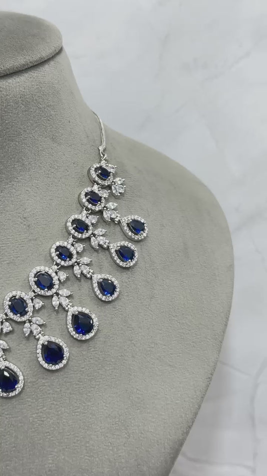 American Diamond Necklace Set with Matching Earrings
