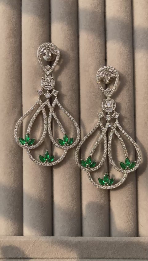 Sparkling Simplicity: American Diamond Earrings Jewelry Set