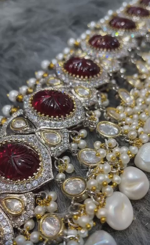 Premium Quality Tyaani Necklace with Earrings and Tikka Jewellery Set