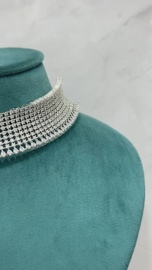 American Diamond Necklace Set with Earrings