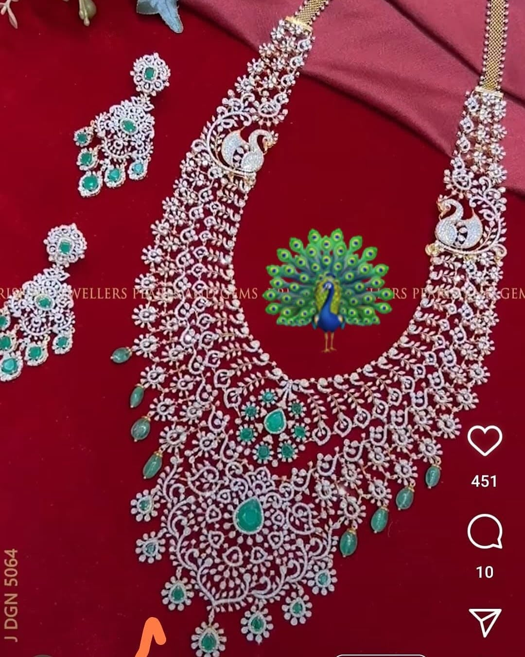 High-Quality Long Haram Replica CZ Necklace Set with Matching Earrings – Elegant Jewelry Set