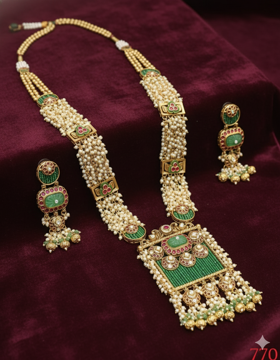 Premium Quality Moissanite Kundan Choker Set with Earrings | Bridal Jewellery Set