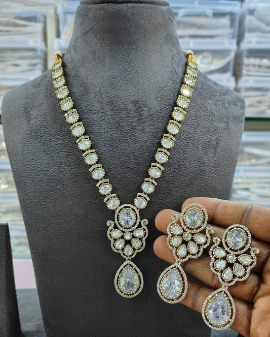 Premium Moissanite Kundan Pendant Set with Earrings – Handcrafted Bridal & Festive Jewellery