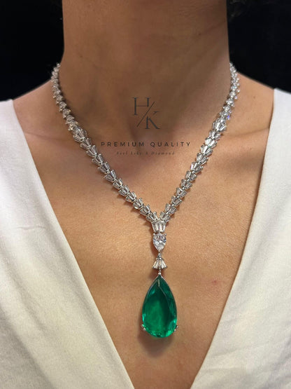 Premium Quality AD CZ Pendant Necklace Set with Earrings – Elegant & Timeless Jewelry